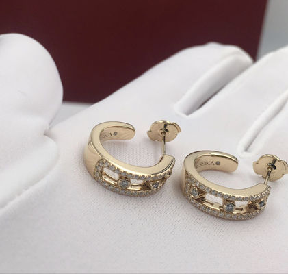 Plein or 18K Diamond Earrings Yellow Gold élégant de Diamond Elegant