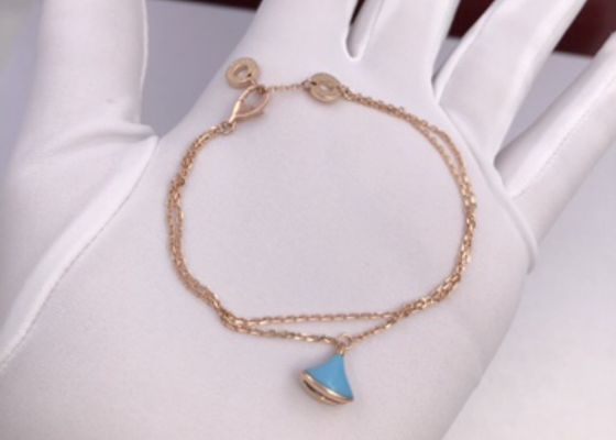 Bracelet rêveur de divas de Bvlgari de cru, bijoux de l'or 18K avec la turquoise